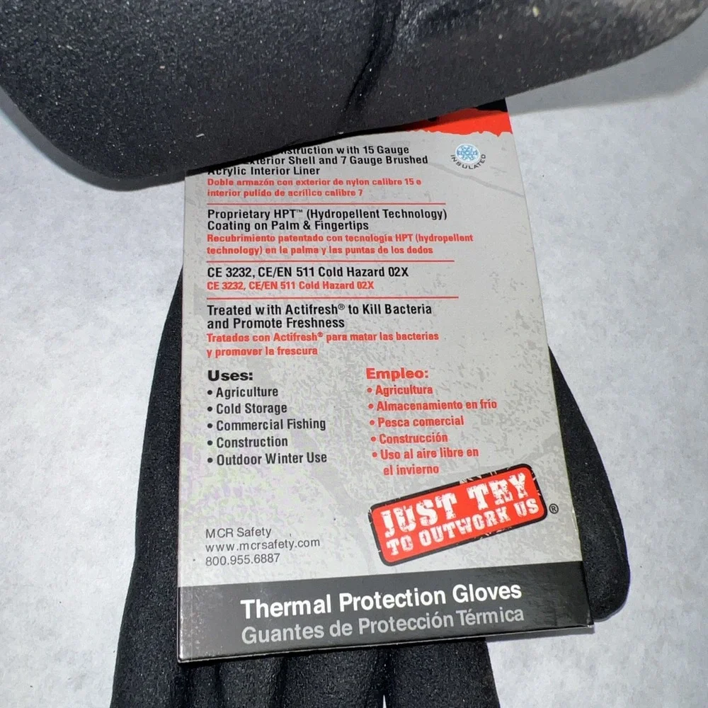 MCR Ninja Ice Insulated Cold Weather Safety Work Gloves S 1 Pair N9690S NEW